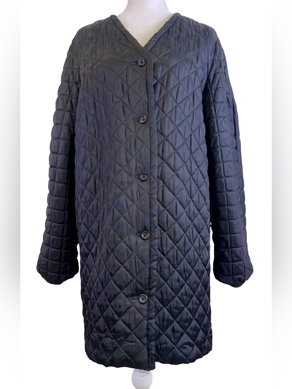 Fendi Black Quilted Button-Up Puffer Coat